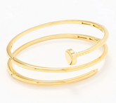 David Markstein Bronze Gold Tone Multi Hinge Nail Head Bangle Average